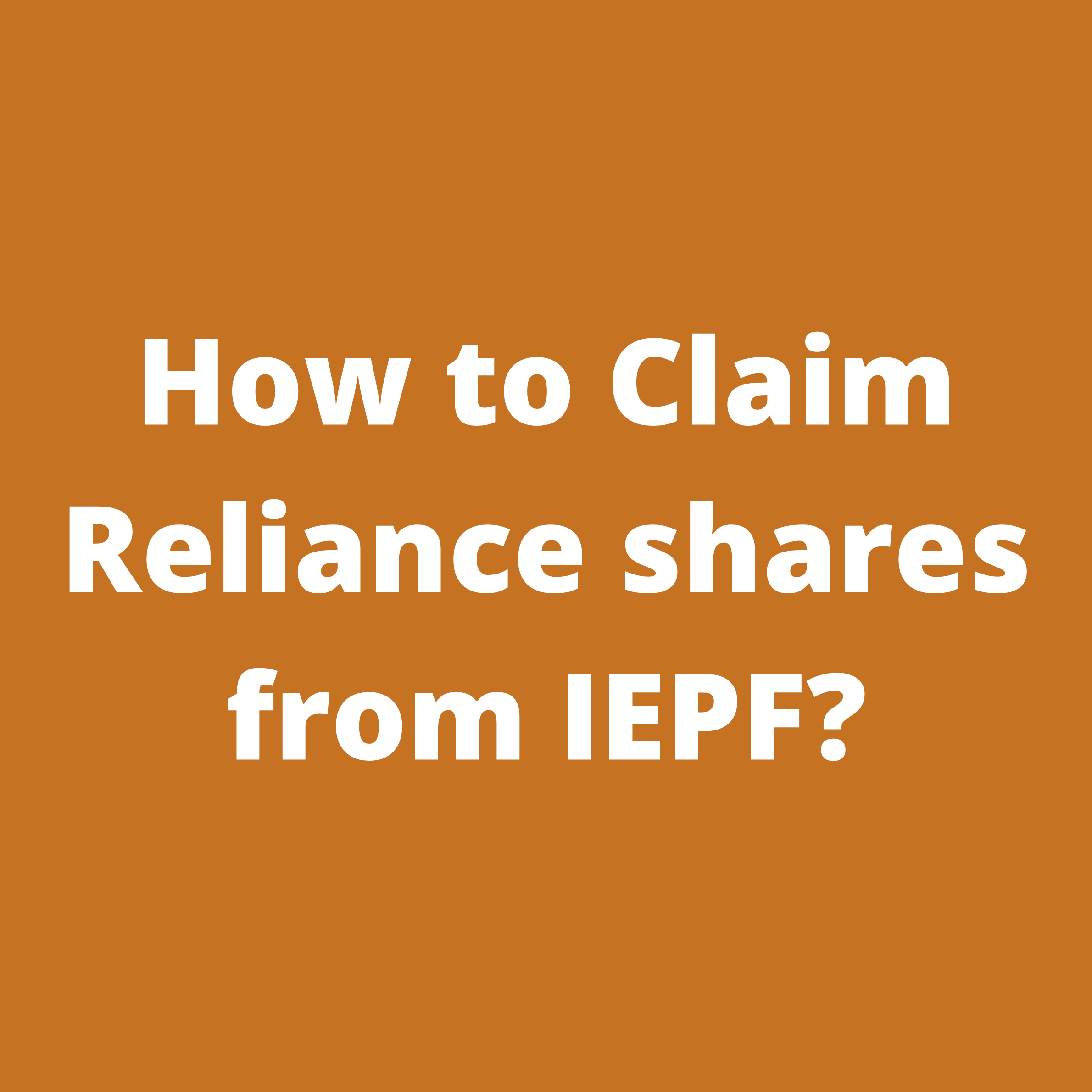 IEPF claim of RELIANCE INDUSTRIES (RIL) shares / unclaimed dividend of RELIANCE INDUSTRIES (RIL) shares