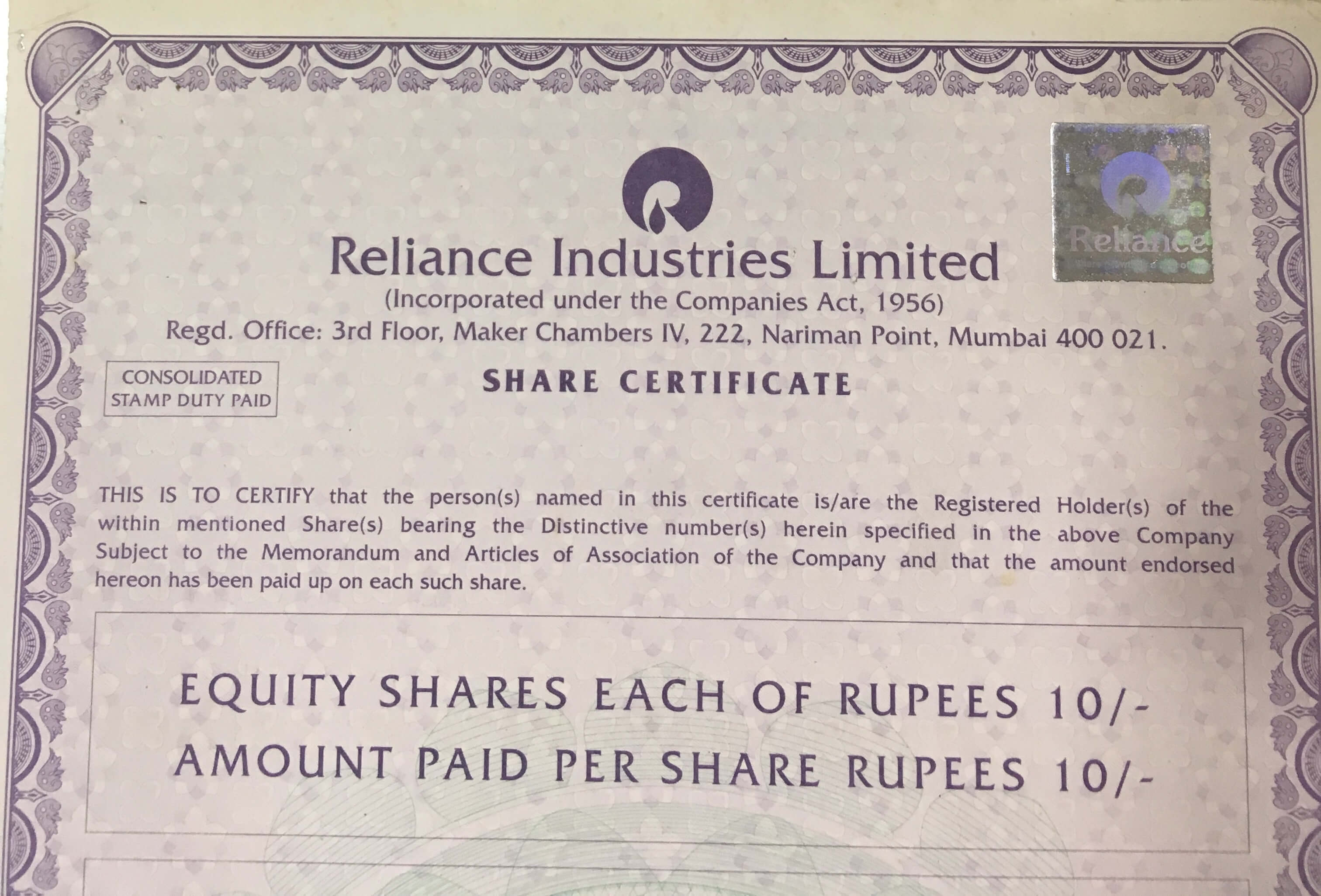 😂 Share certificate under companies act 1956 share certificate format